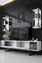 Hanah Home Chrome Line Mueble de TV Blanco y Negro